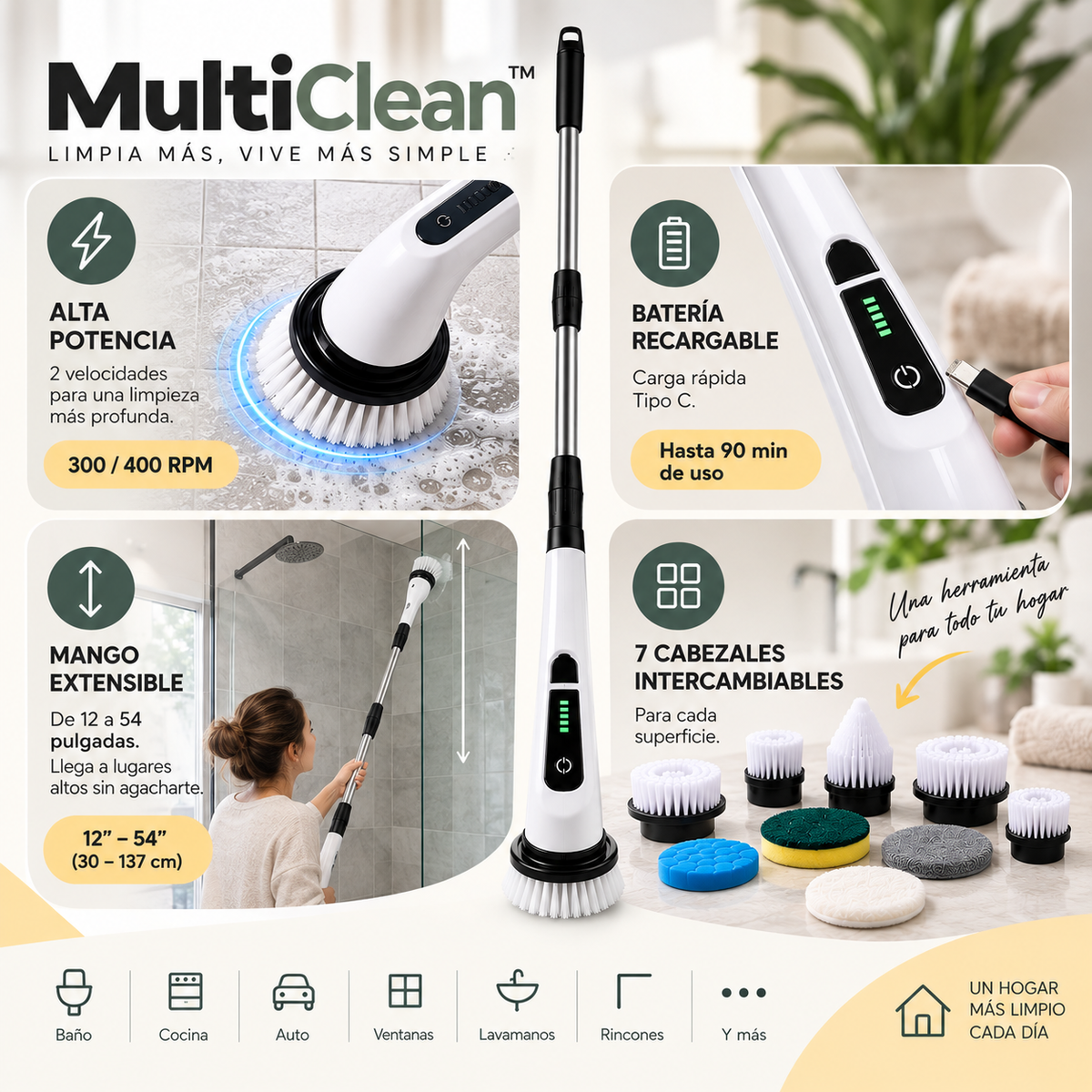 MULTI CLEAN™ - Cepillo de limpieza 9 en 1