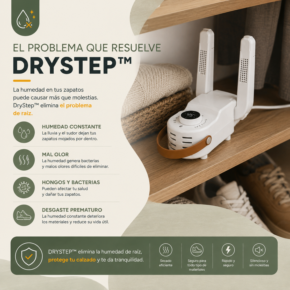 DRY STEP™ - Secador eléctrico portátil para calzado