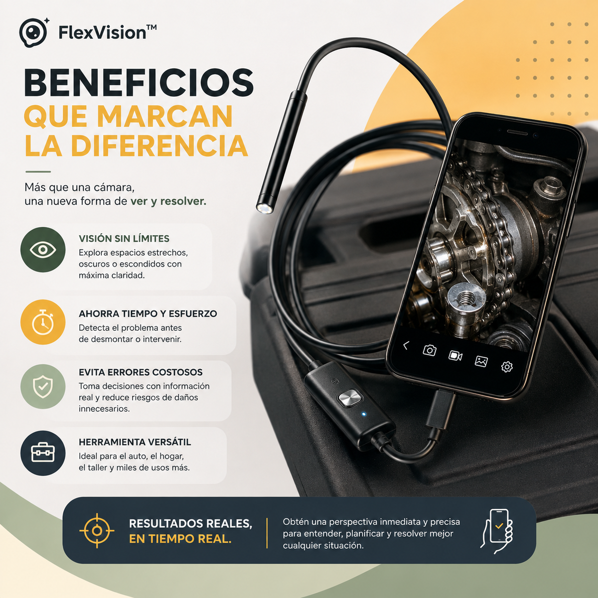 FLEX VISION™ - Cámara Endoscopio Digital para Smartphone