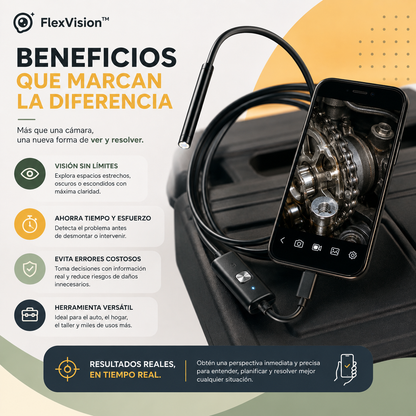FLEX VISION™ - Cámara Endoscopio Digital para Smartphone