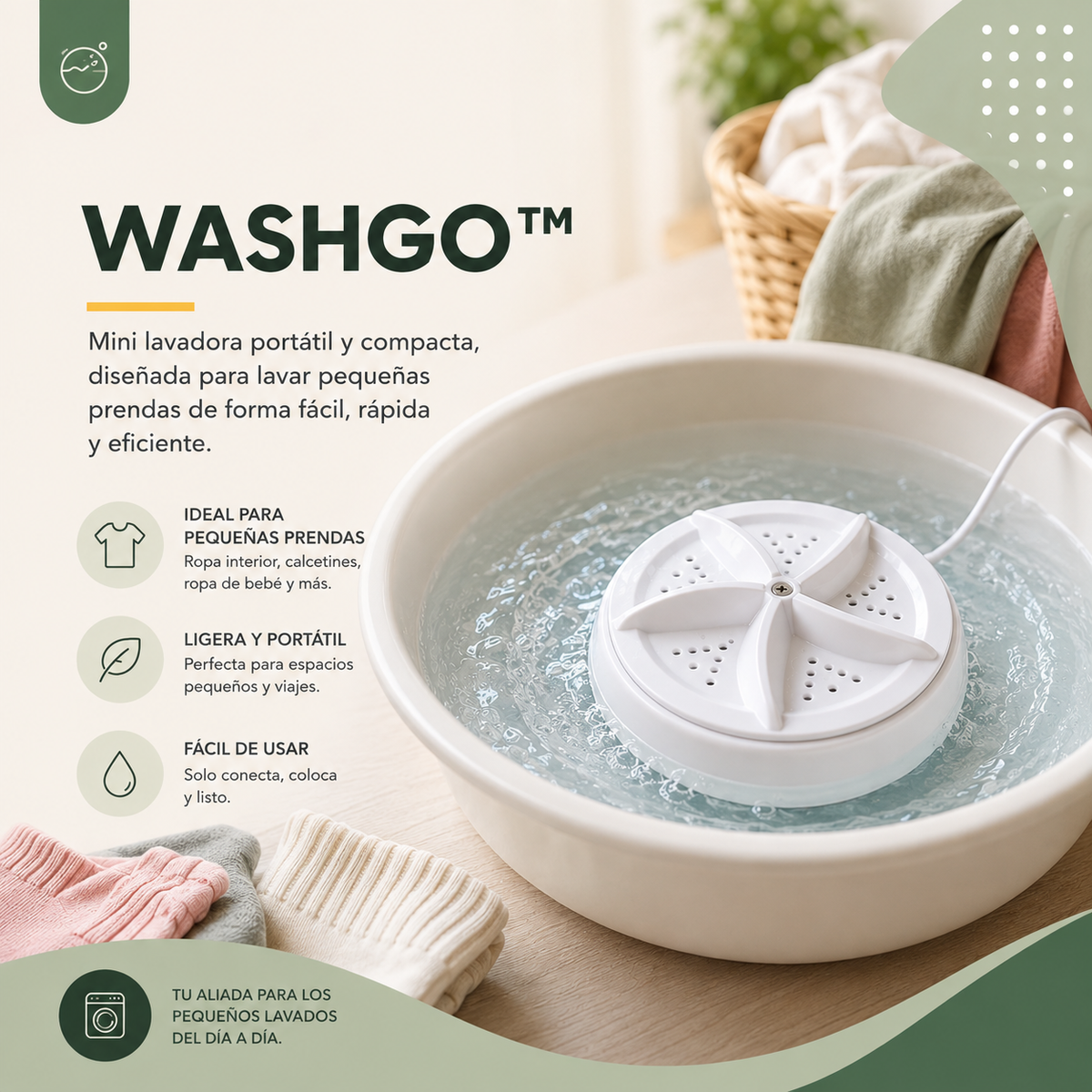 WASH GO™ -  Mini lavadora portátil