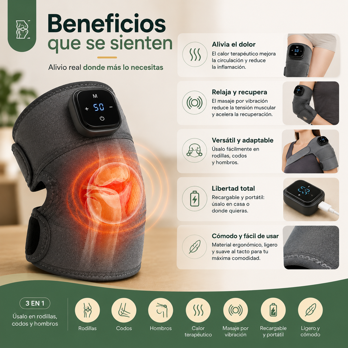 THERMO FLEX™ - Masajeador eléctrico 3 en 1