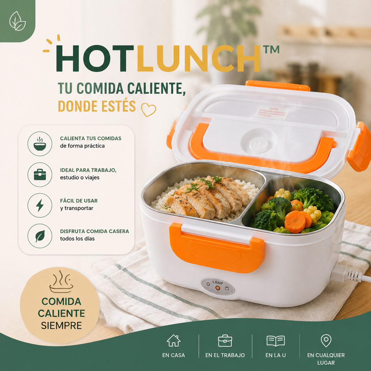 HOT LUNCH™ - Lonchera Eléctrica Portátil