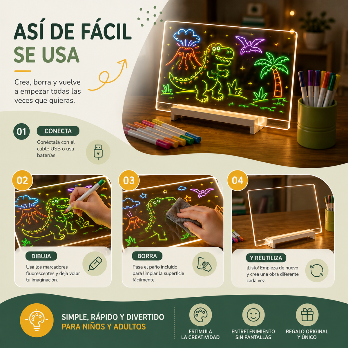 LUMI SKETCH™ – Pizarra LED Creativa