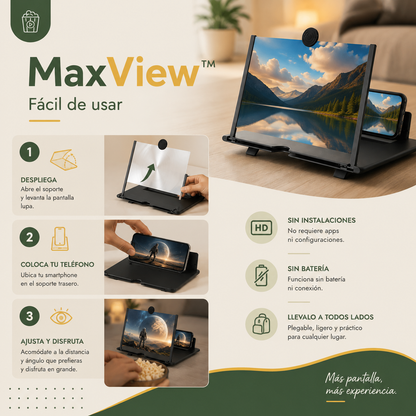 MAX VIEW™ - Cine Portátil para Smartphone