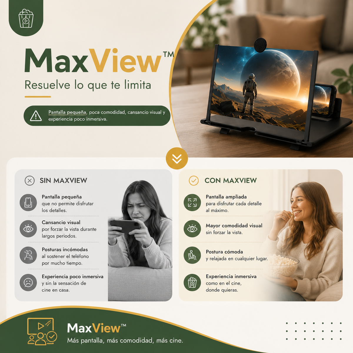 MAX VIEW™ - Cine Portátil para Smartphone