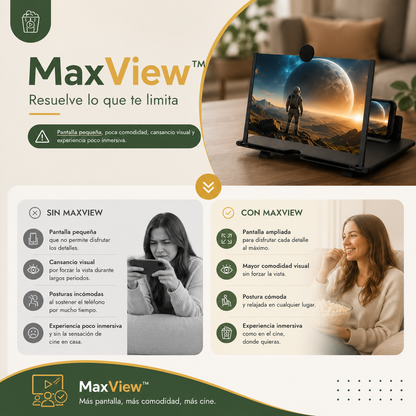 MAX VIEW™ - Cine Portátil para Smartphone