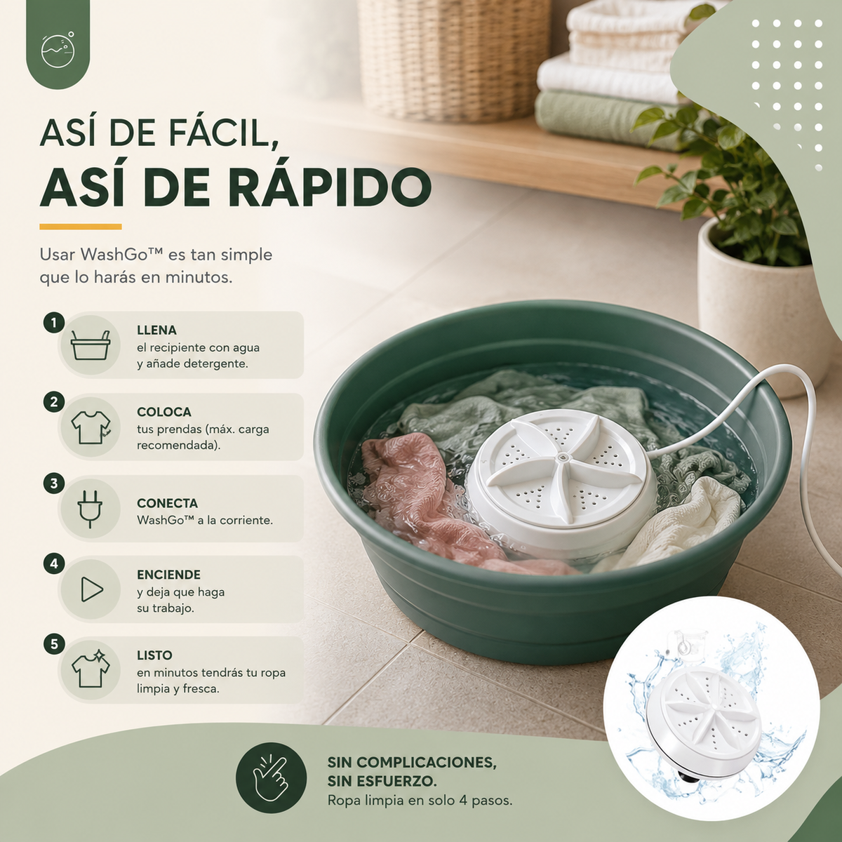 WASH GO™ -  Mini lavadora portátil