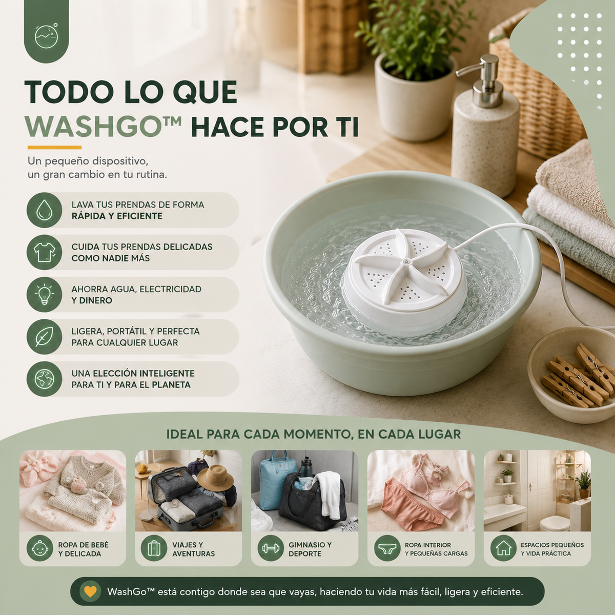 WASH GO™ -  Mini lavadora portátil