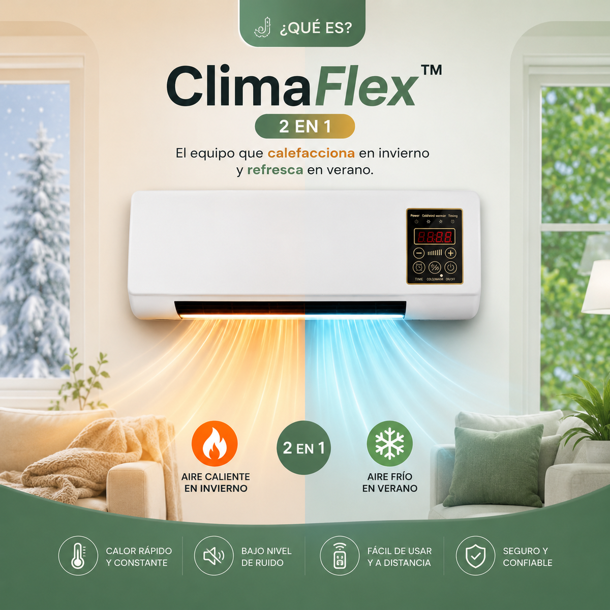 CLIMA FLEX™ -  Calefactor y ventilador eléctrico